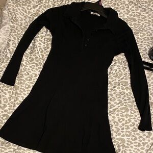 Zara Black Long-Sleeve Dress
